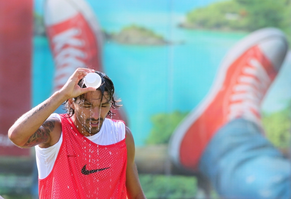 Тренировка перед матчем Анжи—Зенит