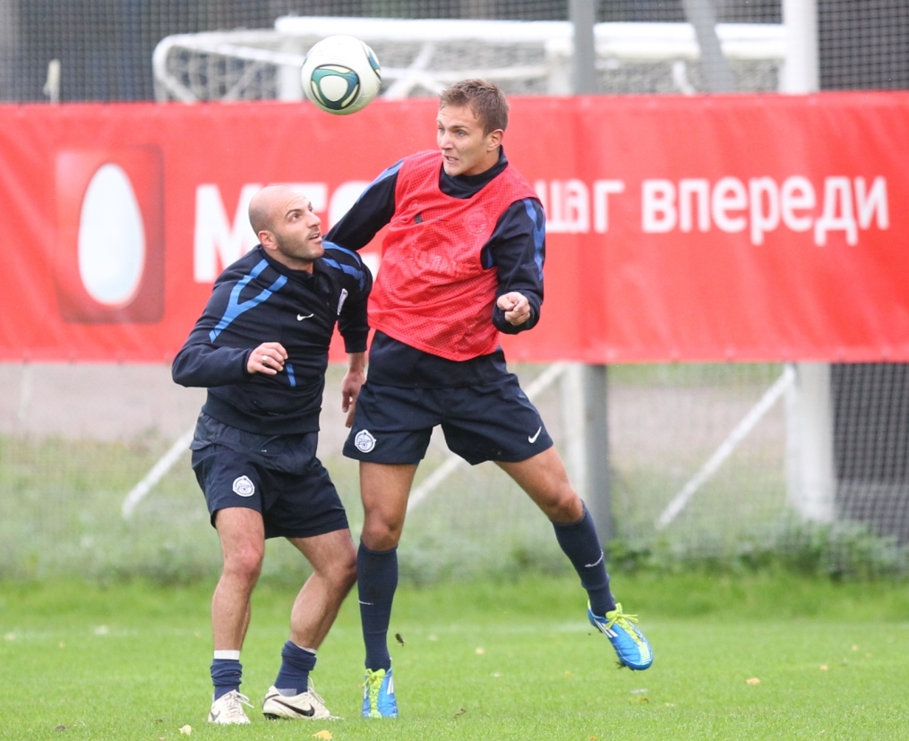 Тренировка перед матчем Зенит—Томь