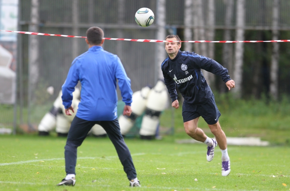 Тренировка перед матчем Зенит—Томь