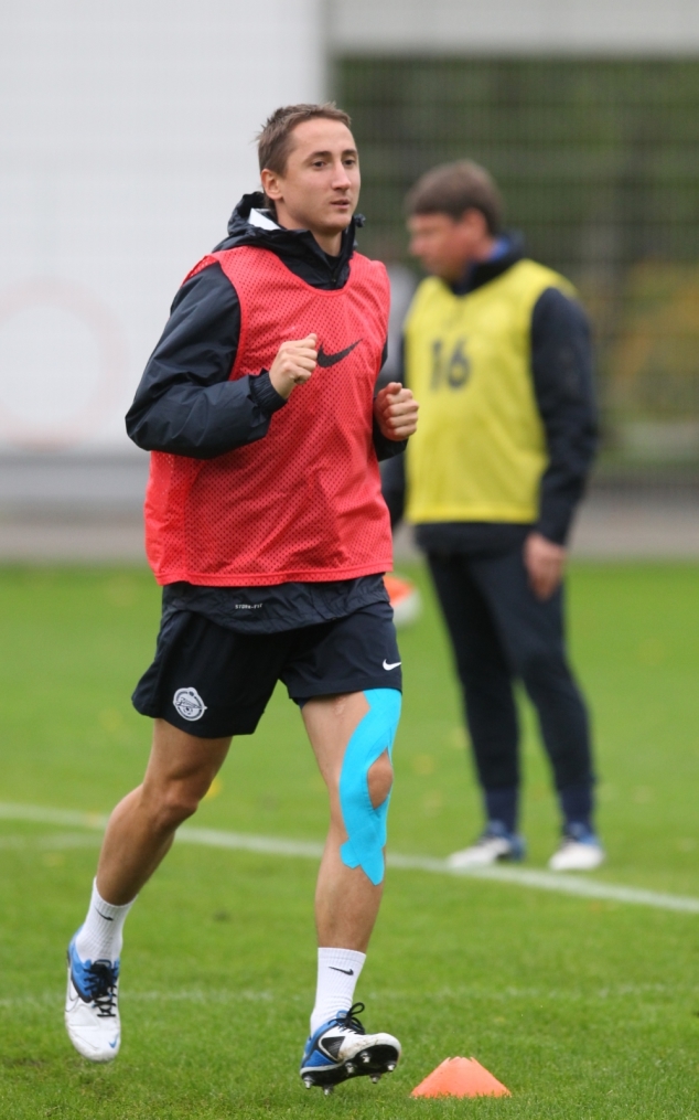 Тренировка перед матчем Зенит—Томь