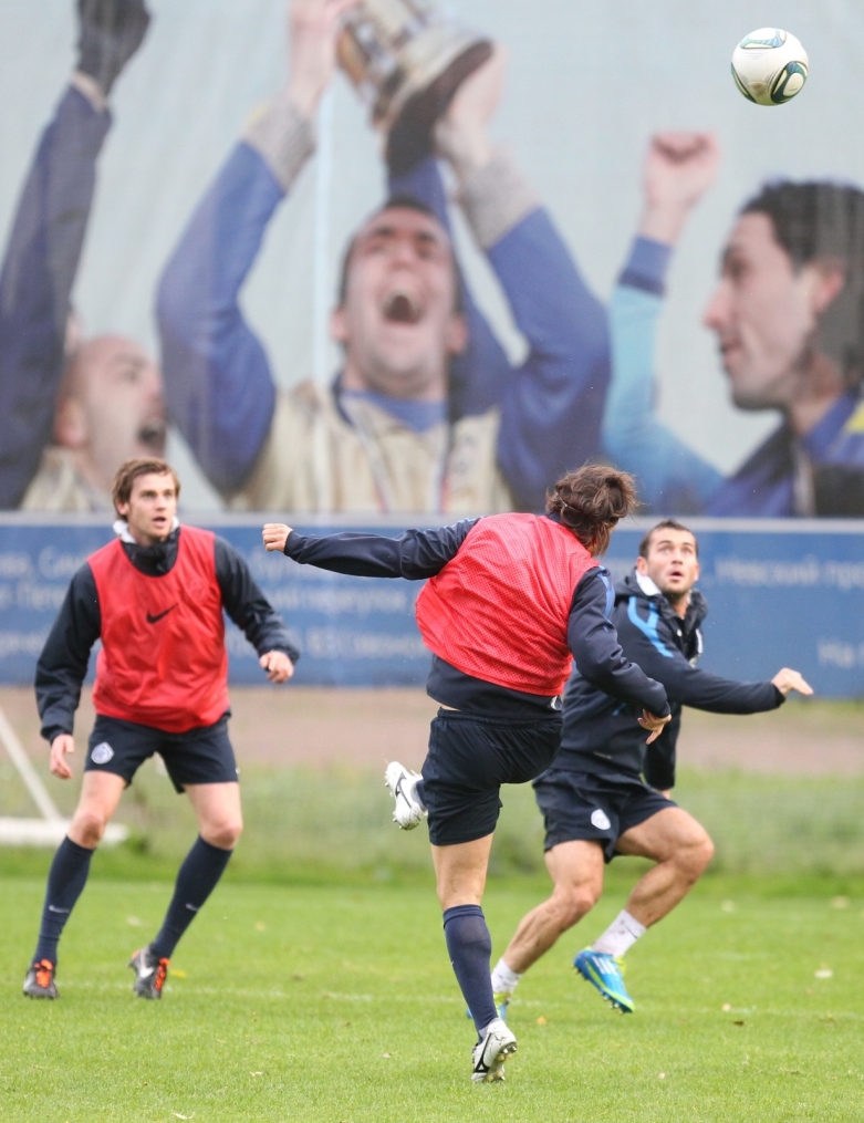 Тренировка перед матчем Зенит—Томь