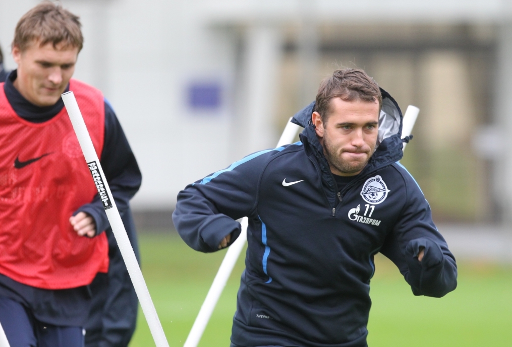 Тренировка перед матчем Зенит—Томь