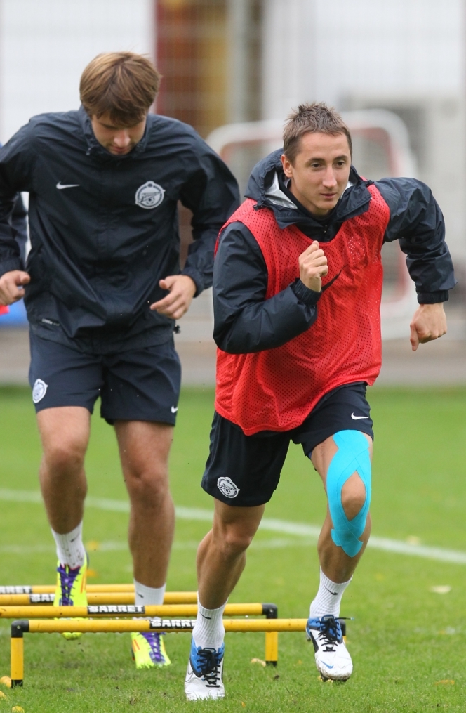 Тренировка перед матчем Зенит—Томь