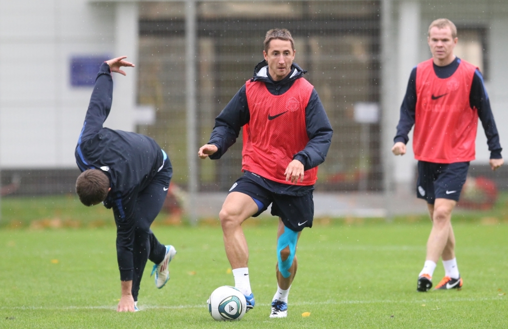 Тренировка перед матчем Зенит—Томь