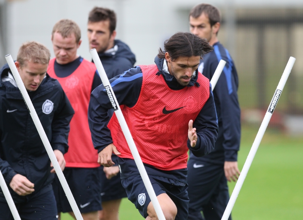 Тренировка перед матчем Зенит—Томь