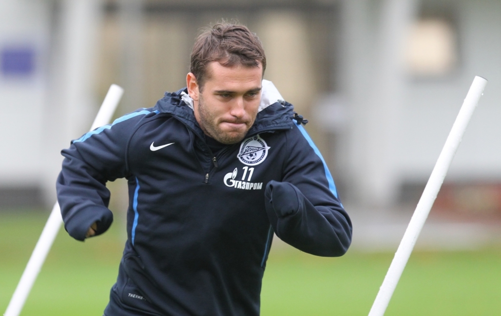 Тренировка перед матчем Зенит—Томь