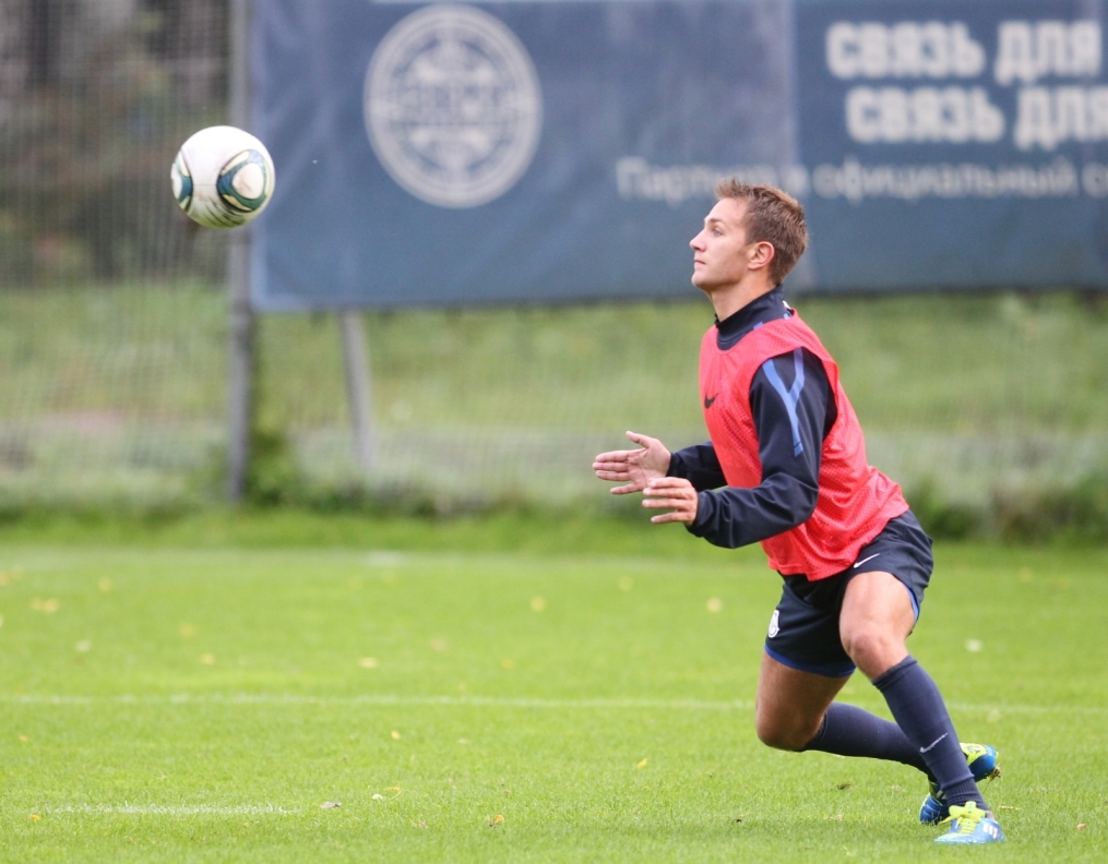 Тренировка перед матчем Зенит—Томь