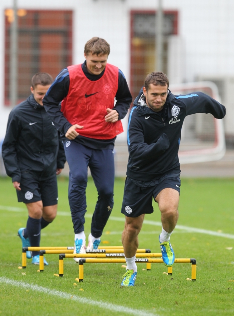 Тренировка перед матчем Зенит—Томь