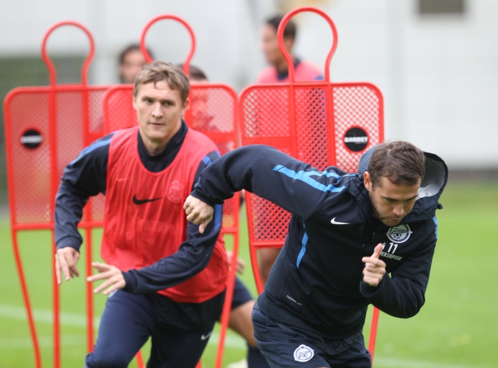 Тренировка перед матчем Зенит—Томь