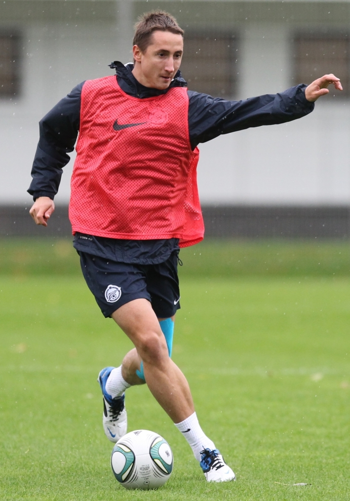 Тренировка перед матчем Зенит—Томь