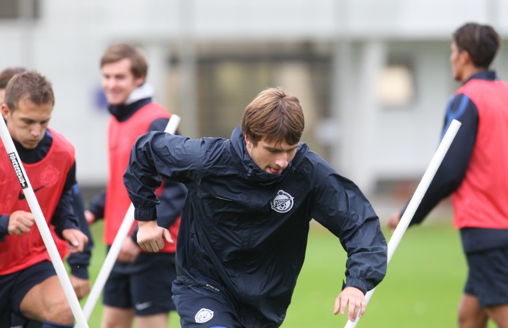 Тренировка перед матчем Зенит—Томь