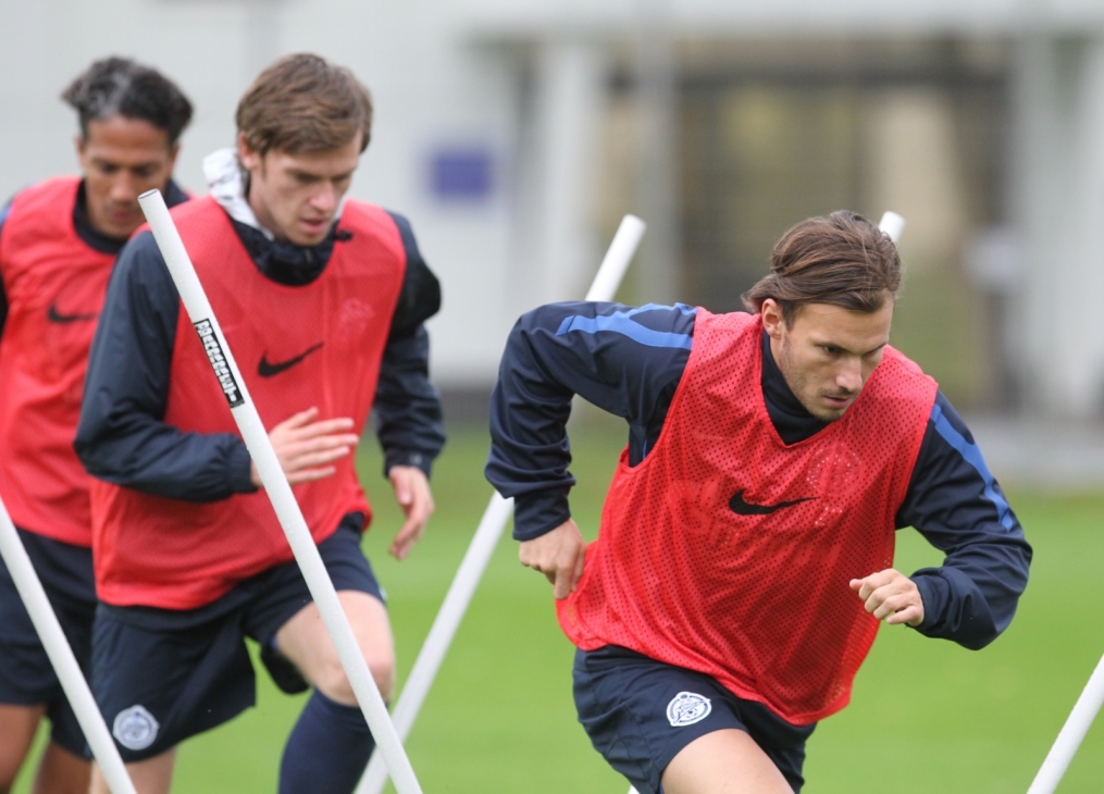 Тренировка перед матчем Зенит—Томь