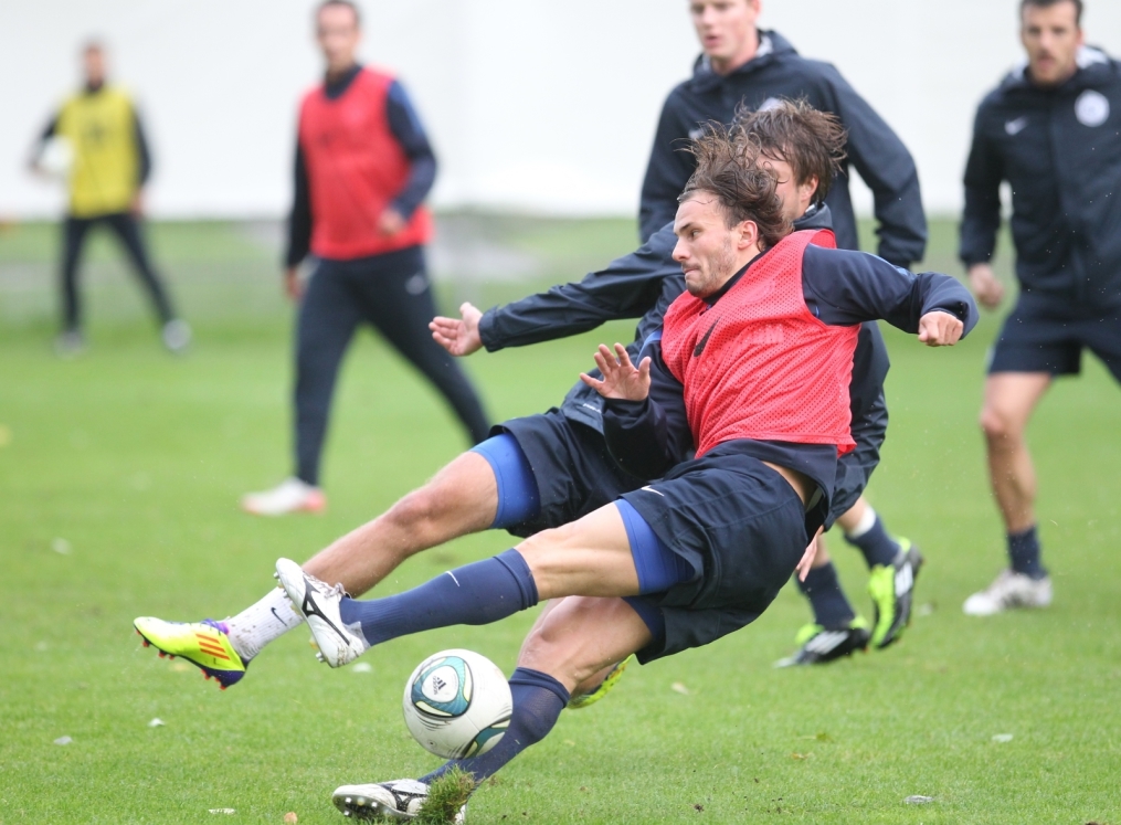 Тренировка перед матчем Зенит—Томь