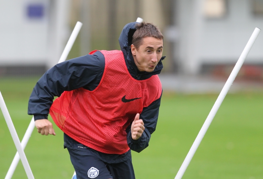 Тренировка перед матчем Зенит—Томь