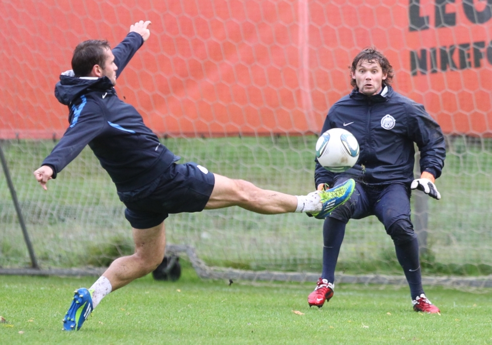 Тренировка перед матчем Зенит—Томь