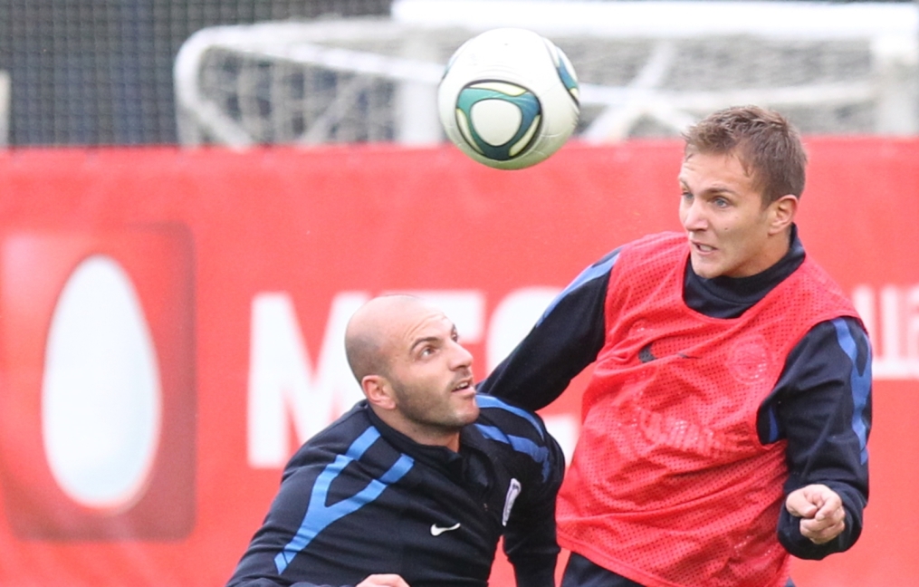 Тренировка перед матчем Зенит—Томь