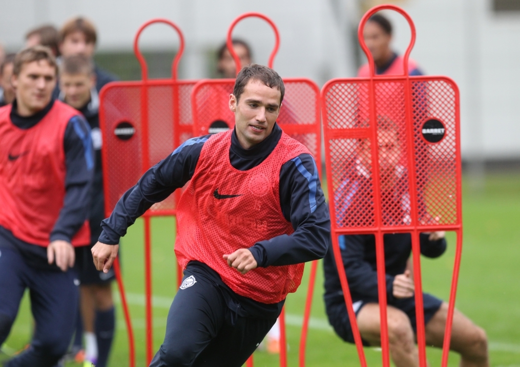 Тренировка перед матчем Зенит—Томь