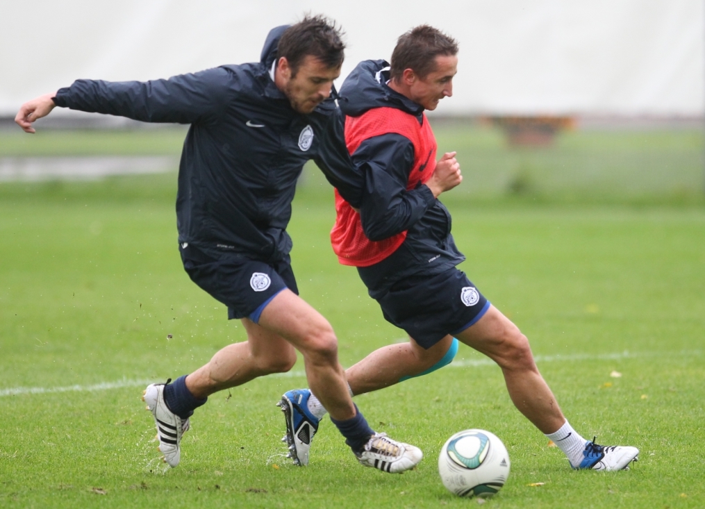 Тренировка перед матчем Зенит—Томь