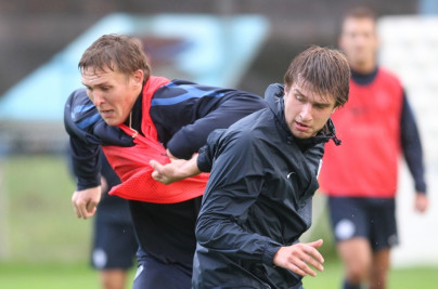 Тренировка перед матчем Зенит—Томь