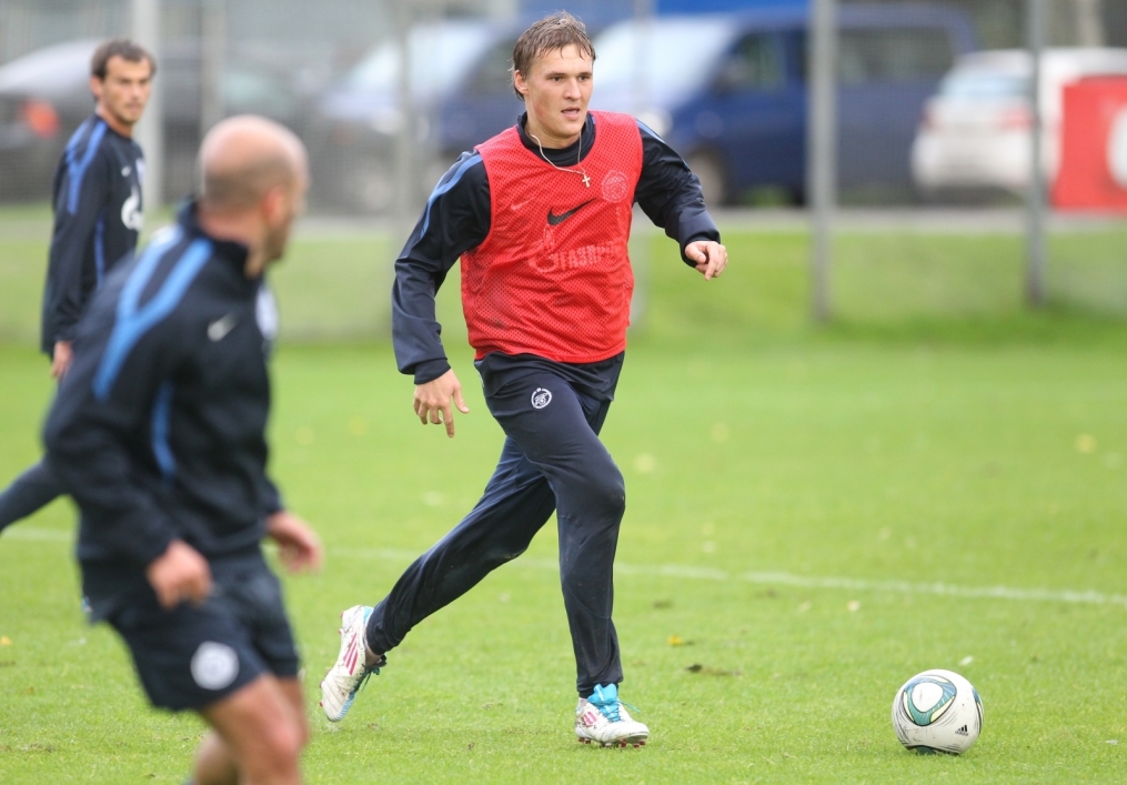 Тренировка перед матчем Зенит—Томь