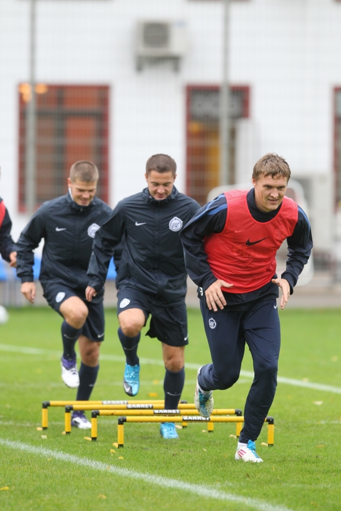 Тренировка перед матчем Зенит—Томь