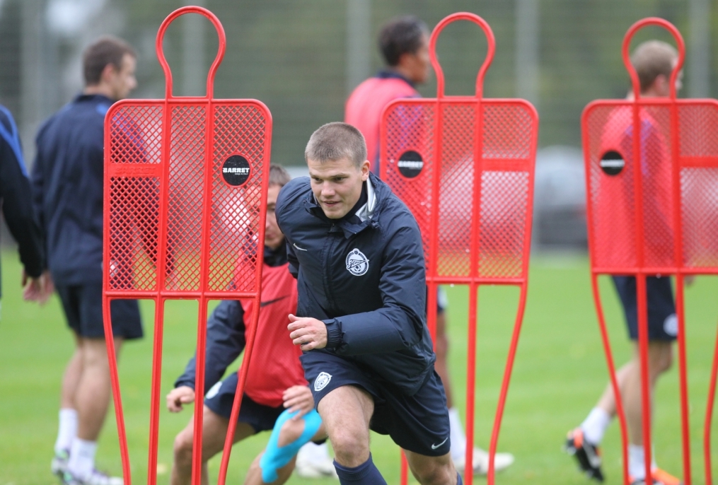 Тренировка перед матчем Зенит—Томь