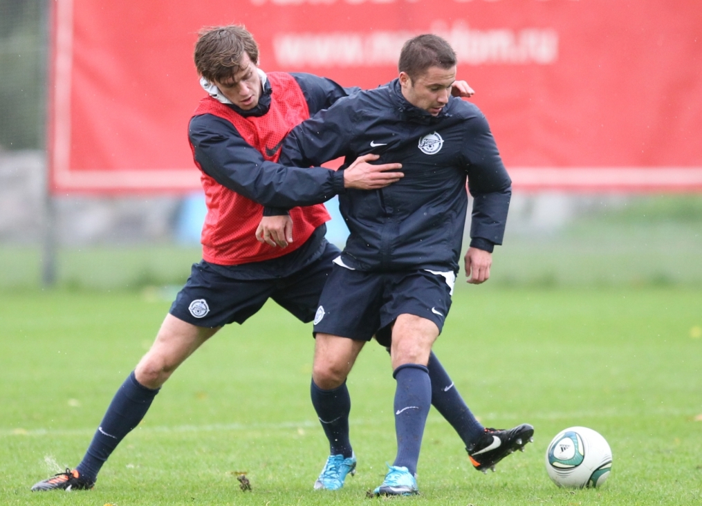 Тренировка перед матчем Зенит—Томь