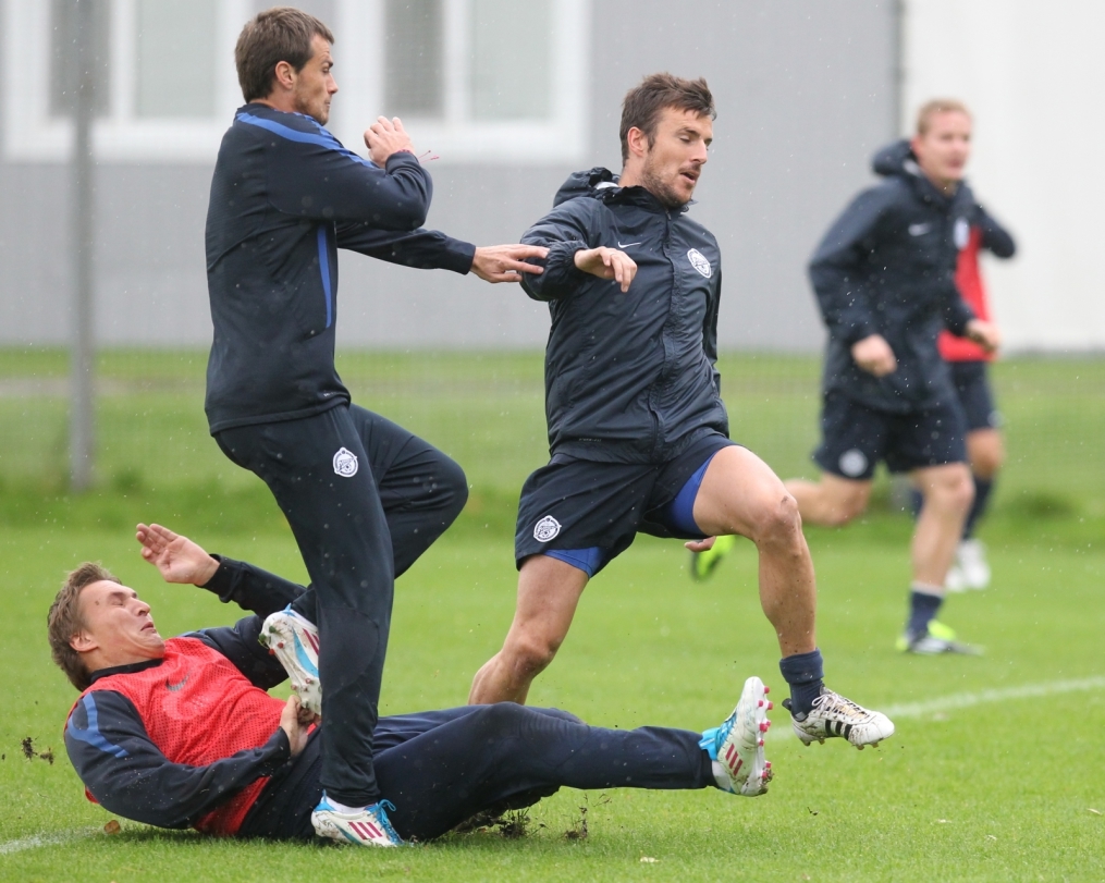 Тренировка перед матчем Зенит—Томь