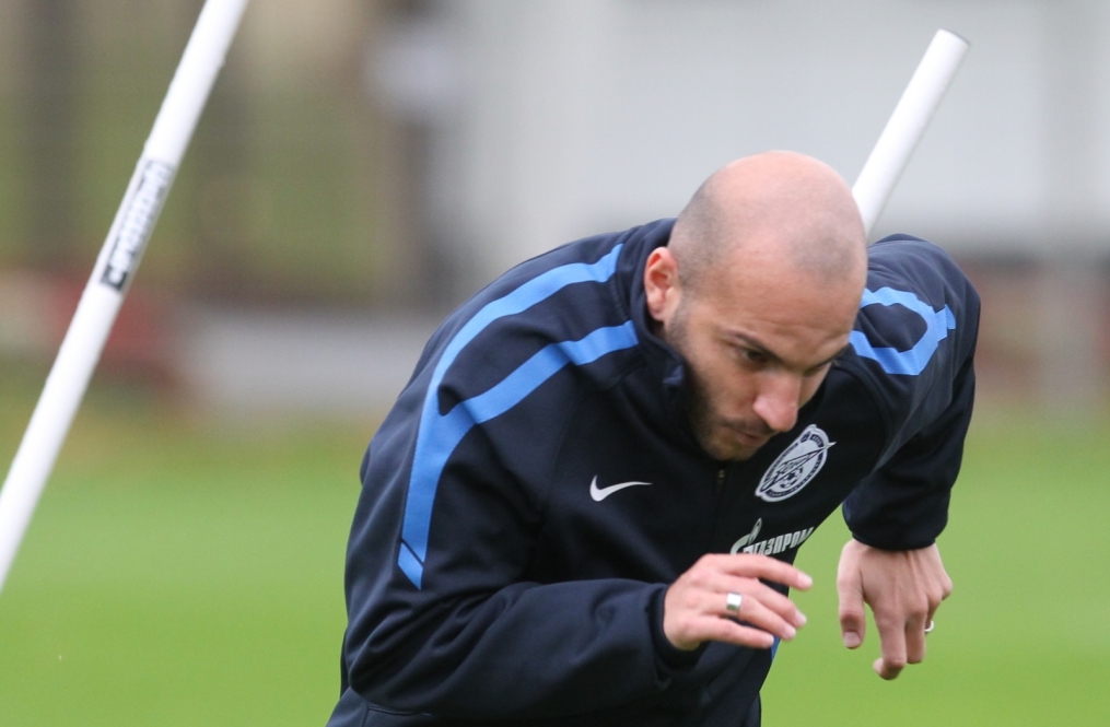 Тренировка перед матчем Зенит—Томь