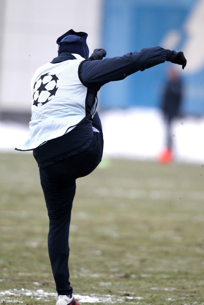 Открытая тренировка «Зенита»  перед матчем 1/8 финала Лиги чемпионов УЕФА 2011/2012 с Бенфикой