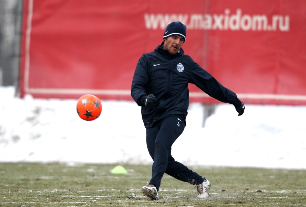 Открытая тренировка «Зенита»  перед матчем 1/8 финала Лиги чемпионов УЕФА 2011/2012 с Бенфикой
