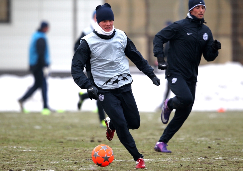 Открытая тренировка «Зенита»  перед матчем 1/8 финала Лиги чемпионов УЕФА 2011/2012 с Бенфикой