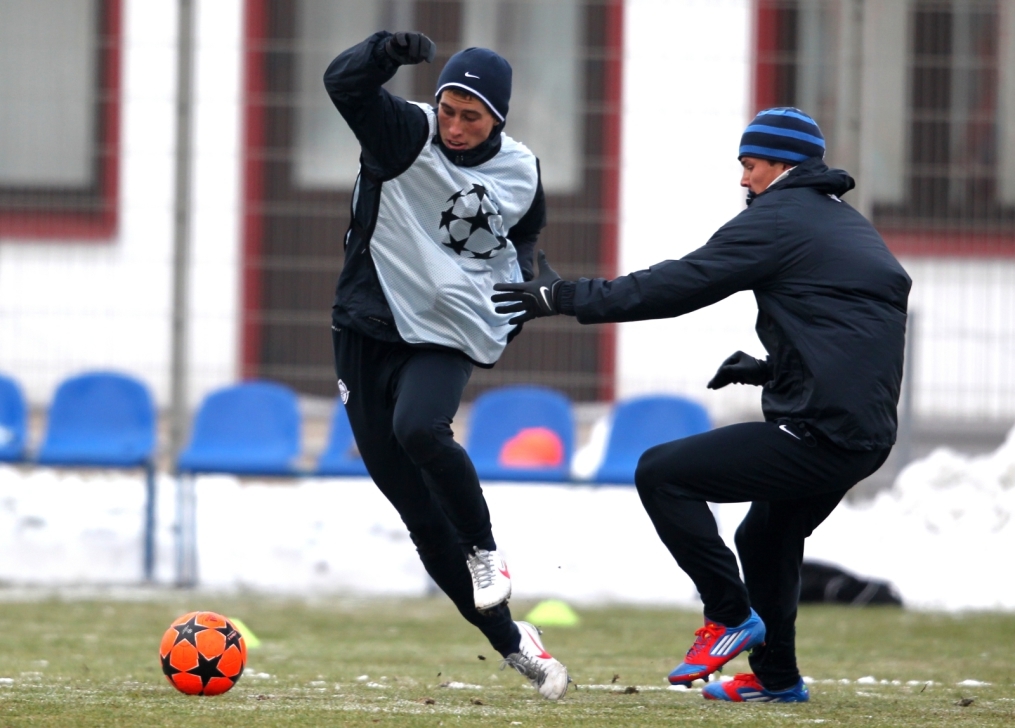 Открытая тренировка «Зенита»  перед матчем 1/8 финала Лиги чемпионов УЕФА 2011/2012 с Бенфикой