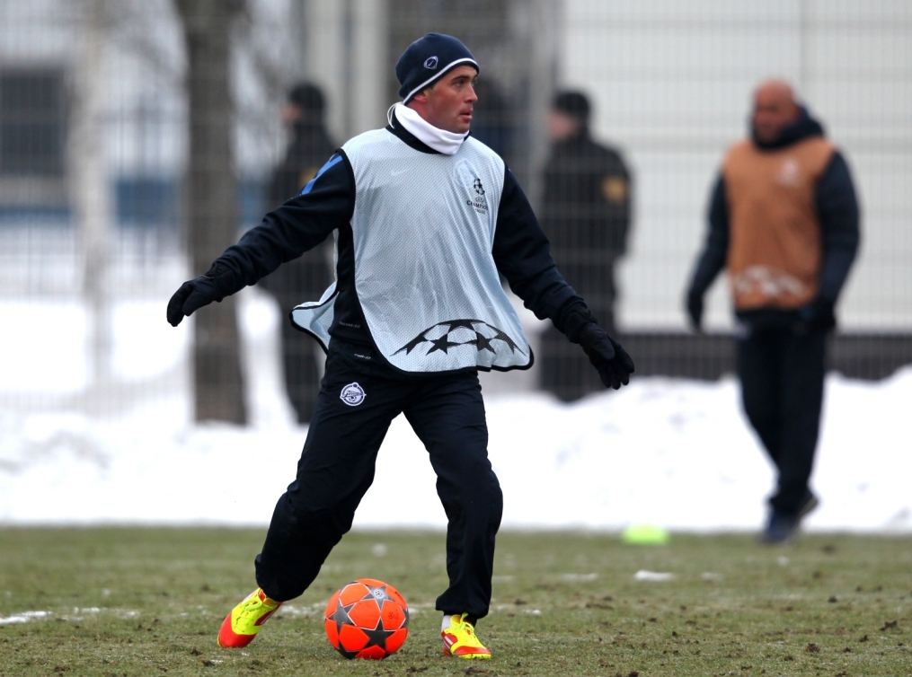 Открытая тренировка «Зенита»  перед матчем 1/8 финала Лиги чемпионов УЕФА 2011/2012 с Бенфикой