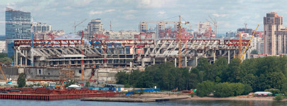 Строительство стадиона «Газпром-Арена», июнь 2012 