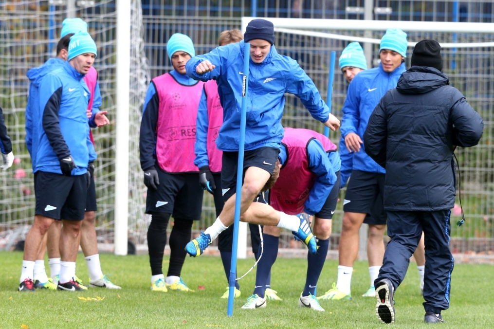 Тренировка  «Зенита» перед  матчем Лиги чемпионов УЕФА 2013/2014, «Зенит» — «Аустрия»