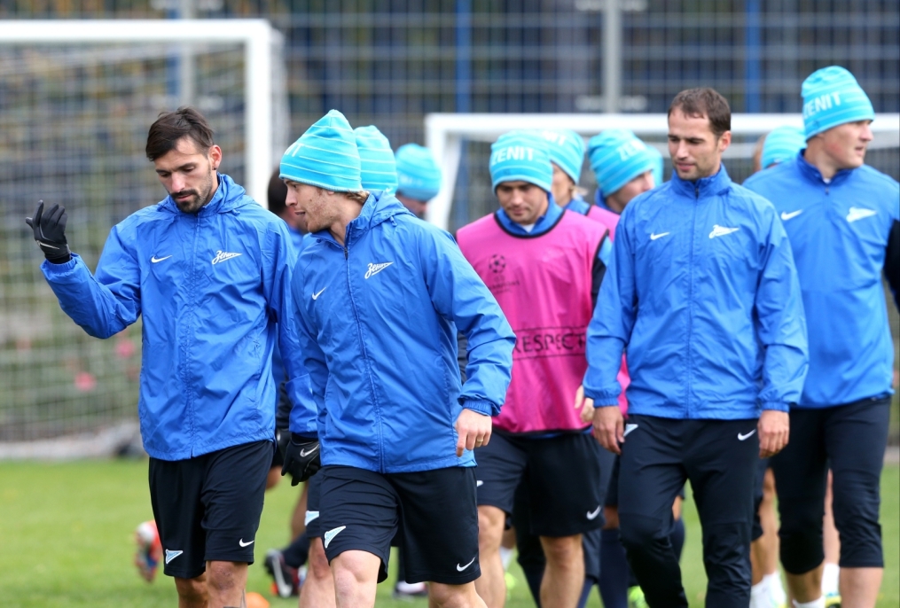 Тренировка  «Зенита» перед  матчем Лиги чемпионов УЕФА 2013/2014, «Зенит» — «Аустрия»