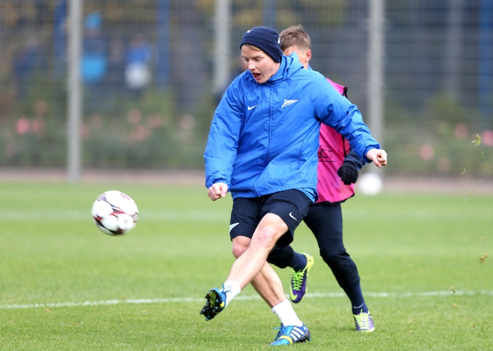 Тренировка  «Зенита» перед  матчем Лиги чемпионов УЕФА 2013/2014, «Зенит» — «Аустрия»