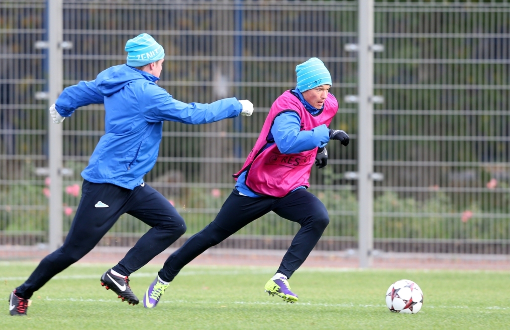 Тренировка  «Зенита» перед  матчем Лиги чемпионов УЕФА 2013/2014, «Зенит» — «Аустрия»