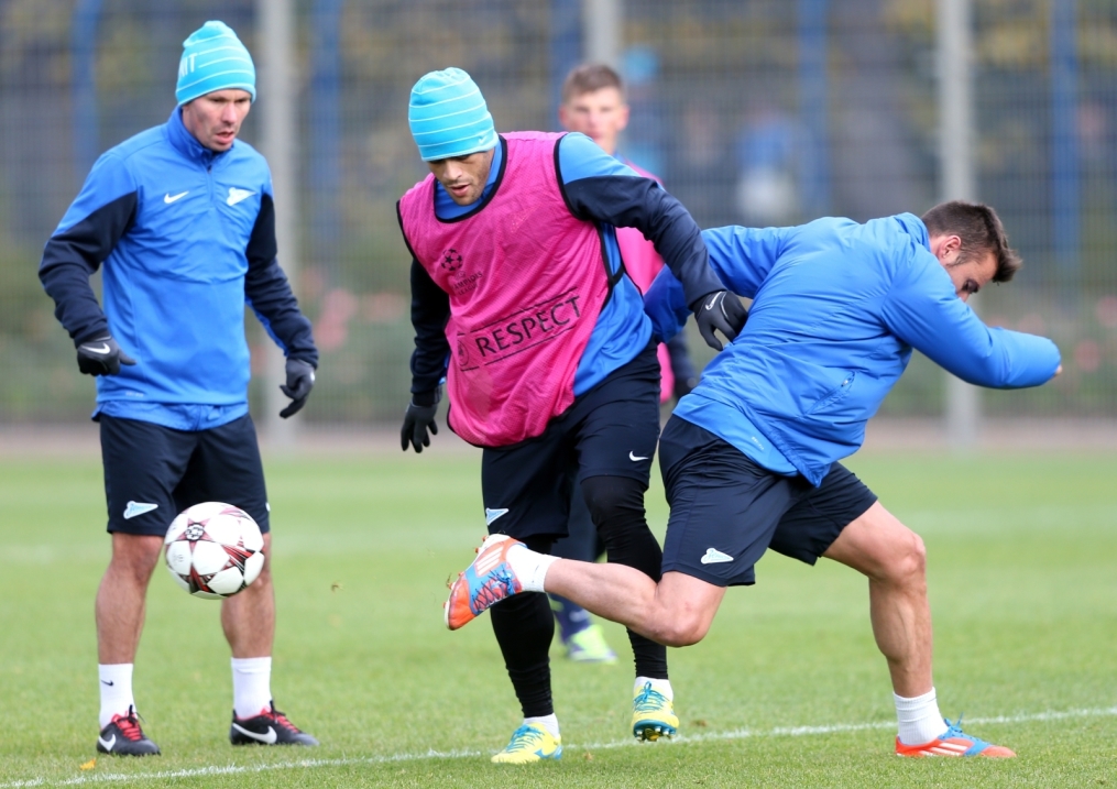 Тренировка  «Зенита» перед  матчем Лиги чемпионов УЕФА 2013/2014, «Зенит» — «Аустрия»