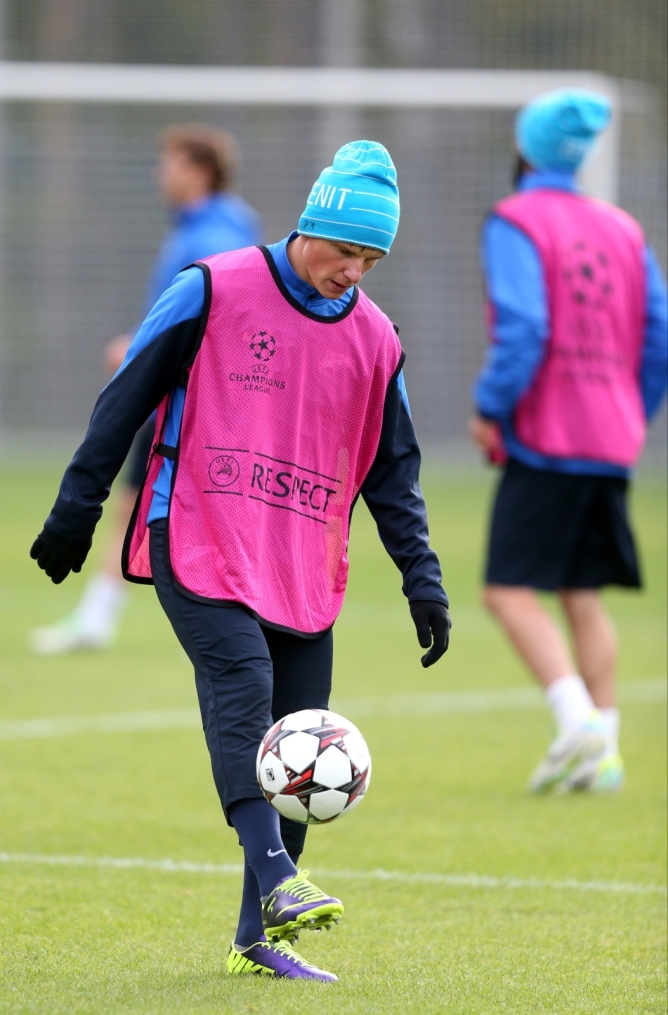 Тренировка  «Зенита» перед  матчем Лиги чемпионов УЕФА 2013/2014, «Зенит» — «Аустрия»