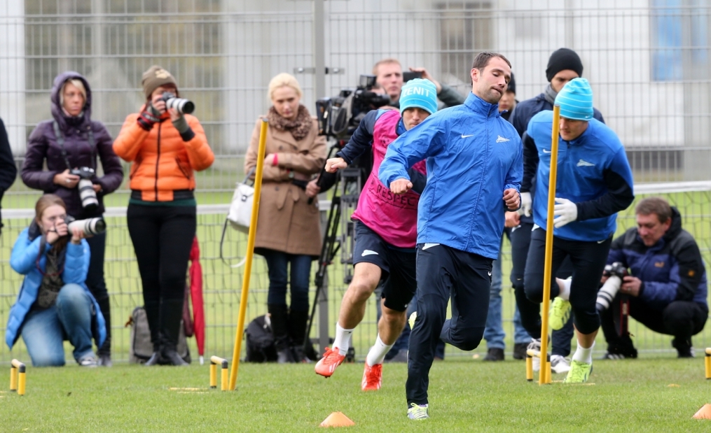 Тренировка  «Зенита» перед  матчем Лиги чемпионов УЕФА 2013/2014, «Зенит» — «Аустрия»