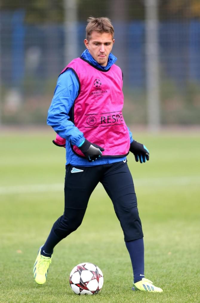 Тренировка  «Зенита» перед  матчем Лиги чемпионов УЕФА 2013/2014, «Зенит» — «Аустрия»