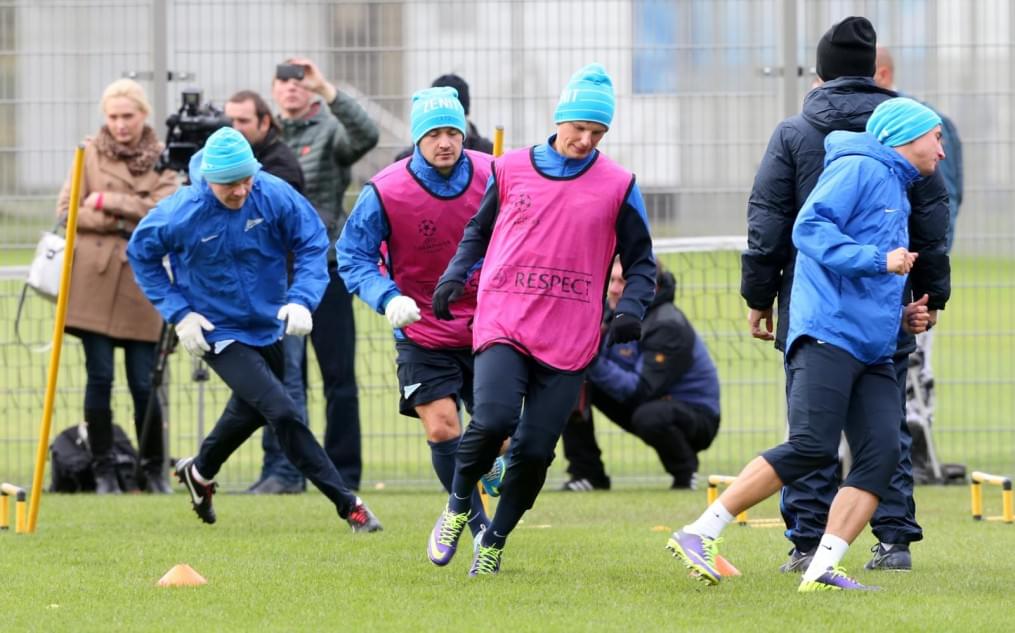 Тренировка  «Зенита» перед  матчем Лиги чемпионов УЕФА 2013/2014, «Зенит» — «Аустрия»