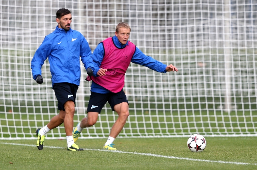 Тренировка  «Зенита» перед  матчем Лиги чемпионов УЕФА 2013/2014, «Зенит» — «Аустрия»