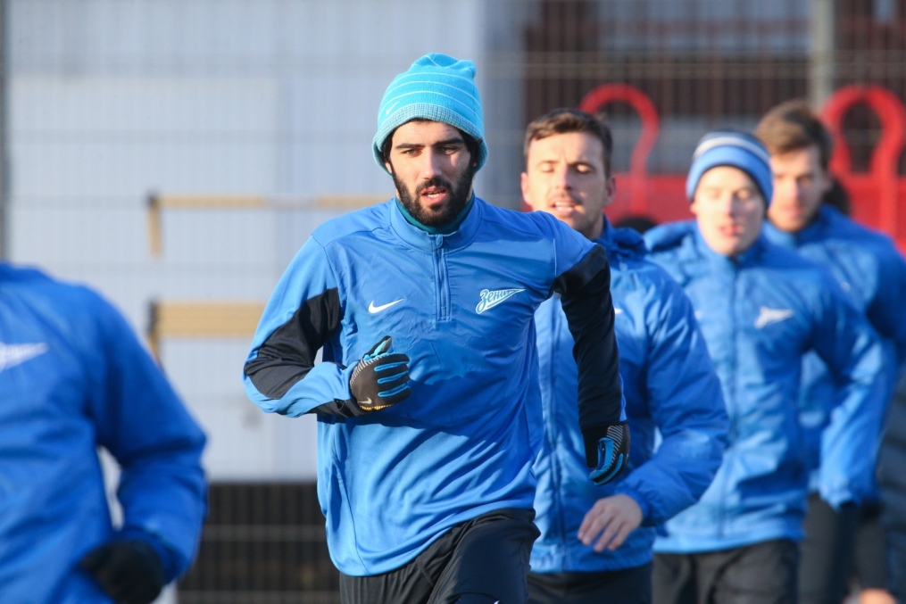 Тренировка «Зенита» перед матчем Лиги Чемпионов с «Атлетико»