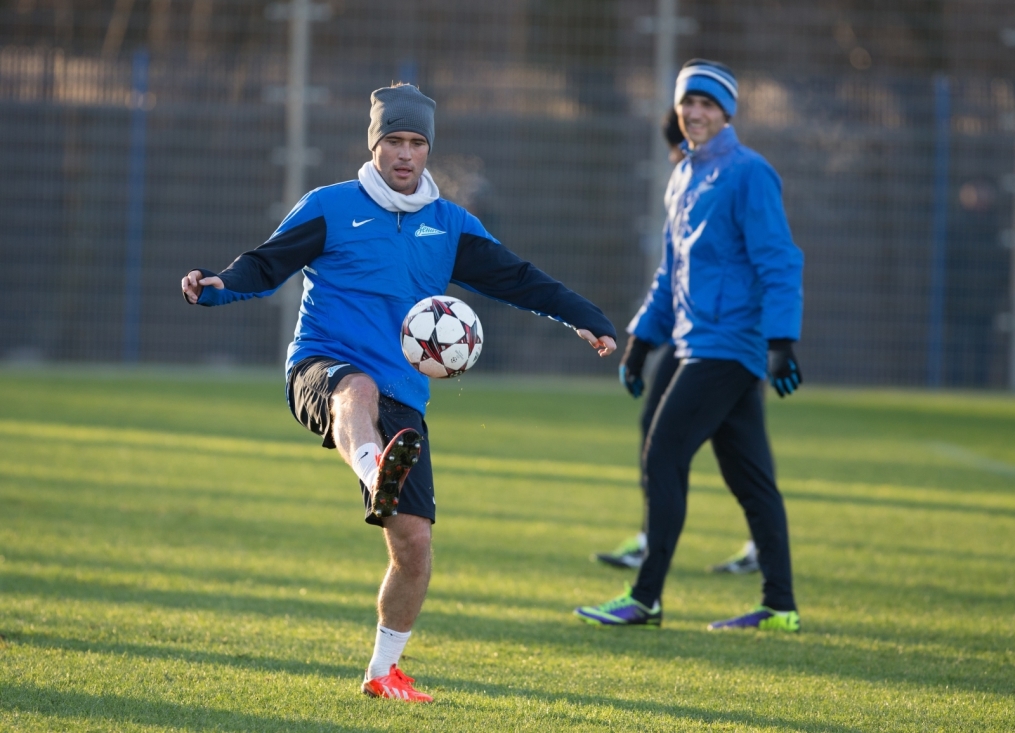 Тренировка «Зенита» перед матчем Лиги Чемпионов с «Атлетико»