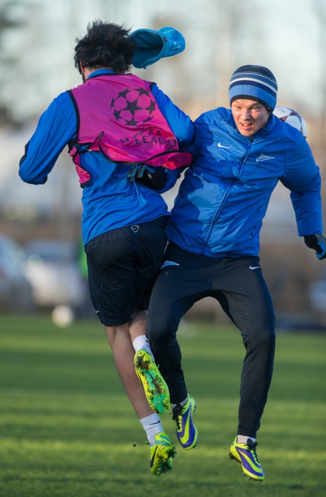 Тренировка «Зенита» перед матчем Лиги Чемпионов с «Атлетико»