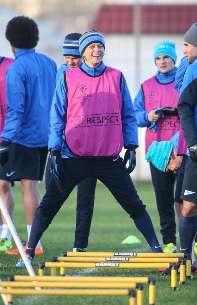 Тренировка «Зенита» перед матчем Лиги Чемпионов с «Атлетико»