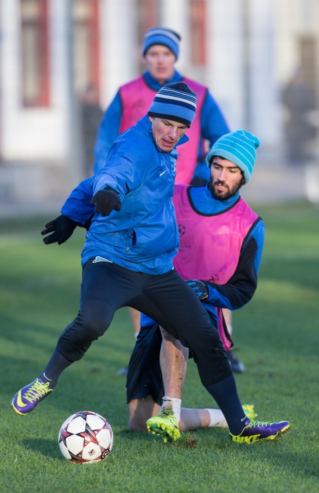 Тренировка «Зенита» перед матчем Лиги Чемпионов с «Атлетико»